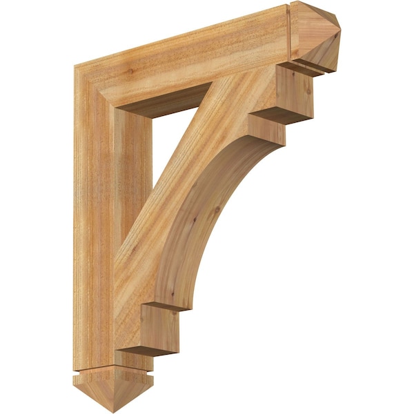 Ekena Millwork Merced Arts & Crafts Rough Sawn Bracket, Western Red Cedar, 6"W x 34"D x 38"H BKT06X34X38MRC03RWR - main
